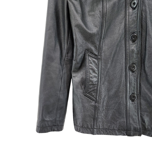 Maxima Wilsons Women's 100% Leather Button Front Moto Jacket Bikercore- S - Picture 5 of 7